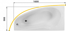 Карниз для ванны  дуговой 160x90 